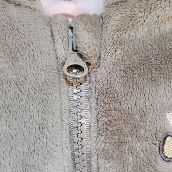 Carter's Baby Girl's 6 To 9 Months Full Body Jumpsuit Coat Fleece - Picture 8 of 9